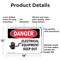 Signmission Electrical Equipment Keep Out Danger Sign, Aluminum, 18in W x 12in L, 2PK OS-2PACK-DS-A-1218-L-1738 - alternate 2